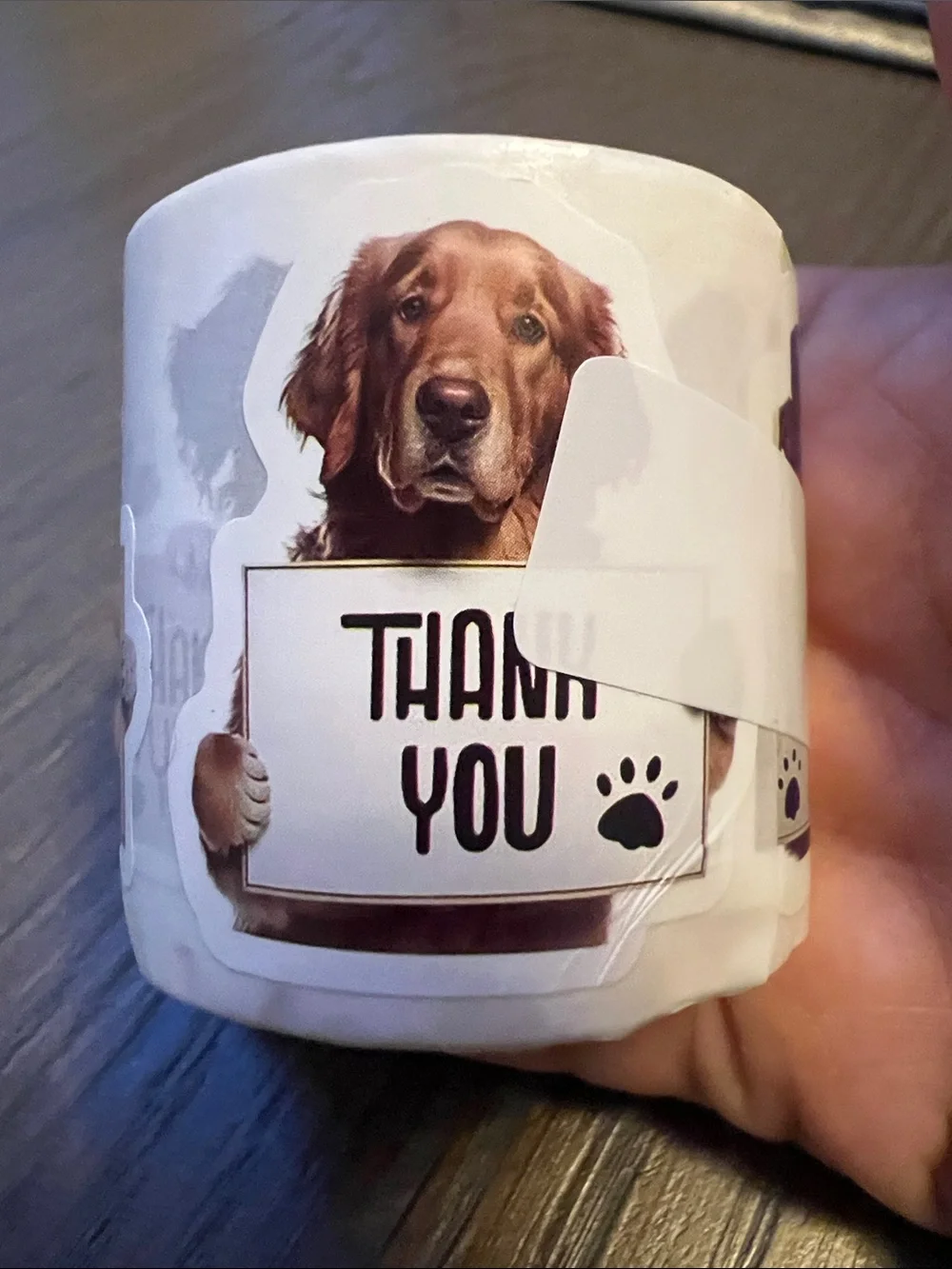 Dog themed thank you stickers